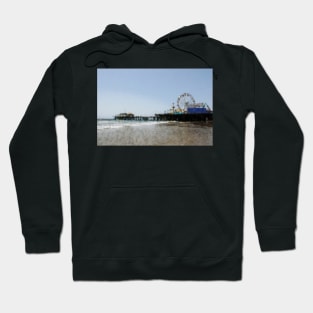 Sketched Santa Monica Pier Color Drawing Hoodie